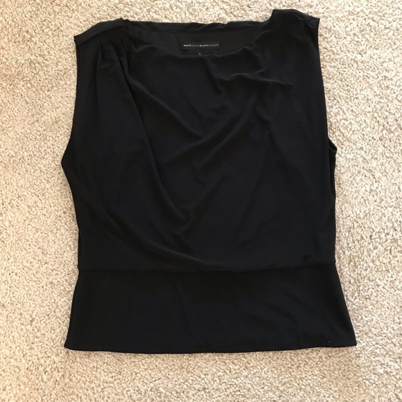 WHBM Black jersey knit tank - Picture 2 of 7